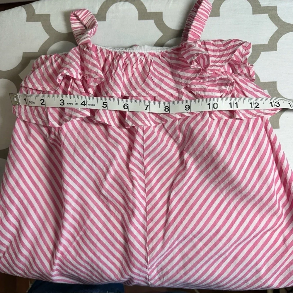 United Colors of Benetton Striped Tank Dress with Ruffles Sz 2Y